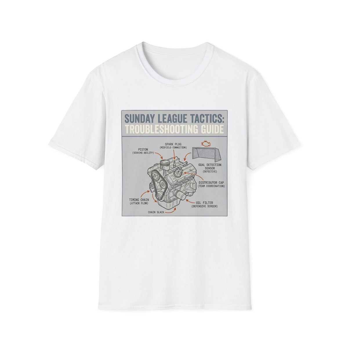 SUNDAY LEAGUE TACTICS_   TROUBLESHOOTING GUIDE T-Shirt