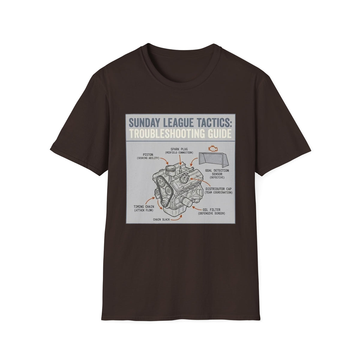 SUNDAY LEAGUE TACTICS_   TROUBLESHOOTING GUIDE T-Shirt