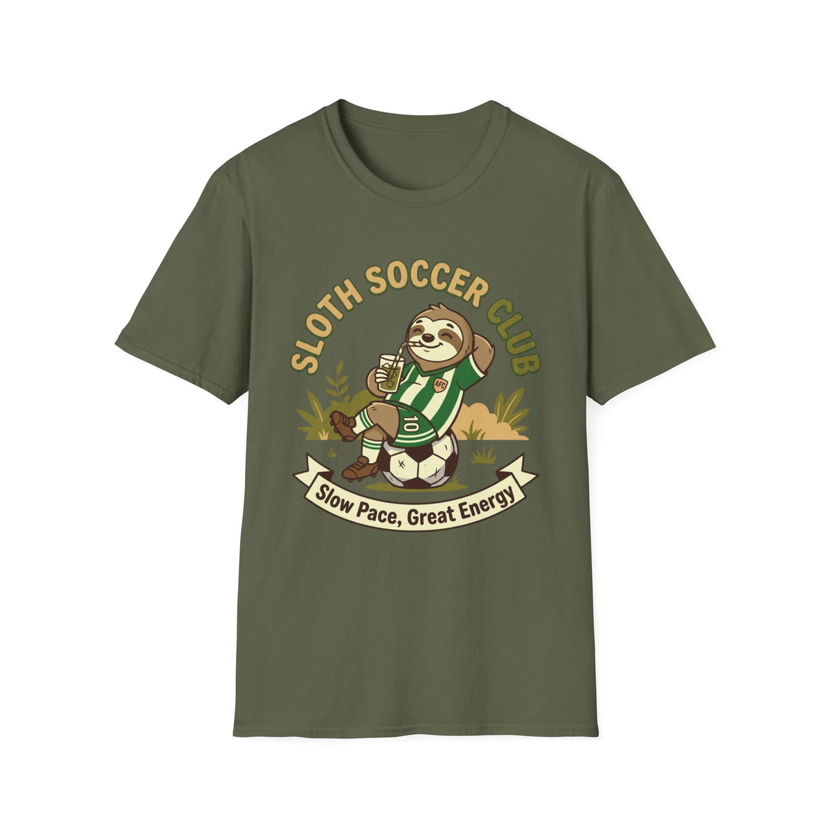 SLOTH SOCCER CLUB Slow Pace, Great Energy T-Shirt