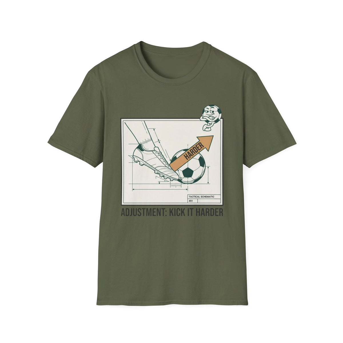 TACTICAL SCHEMATIC #01 _ ADJUSTMENT_ KICK IT HARDER V2 T-Shirt