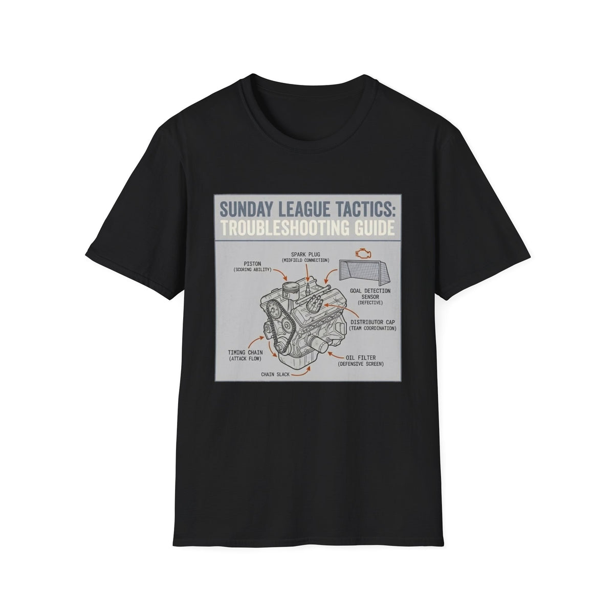 SUNDAY LEAGUE TACTICS_   TROUBLESHOOTING GUIDE T-Shirt