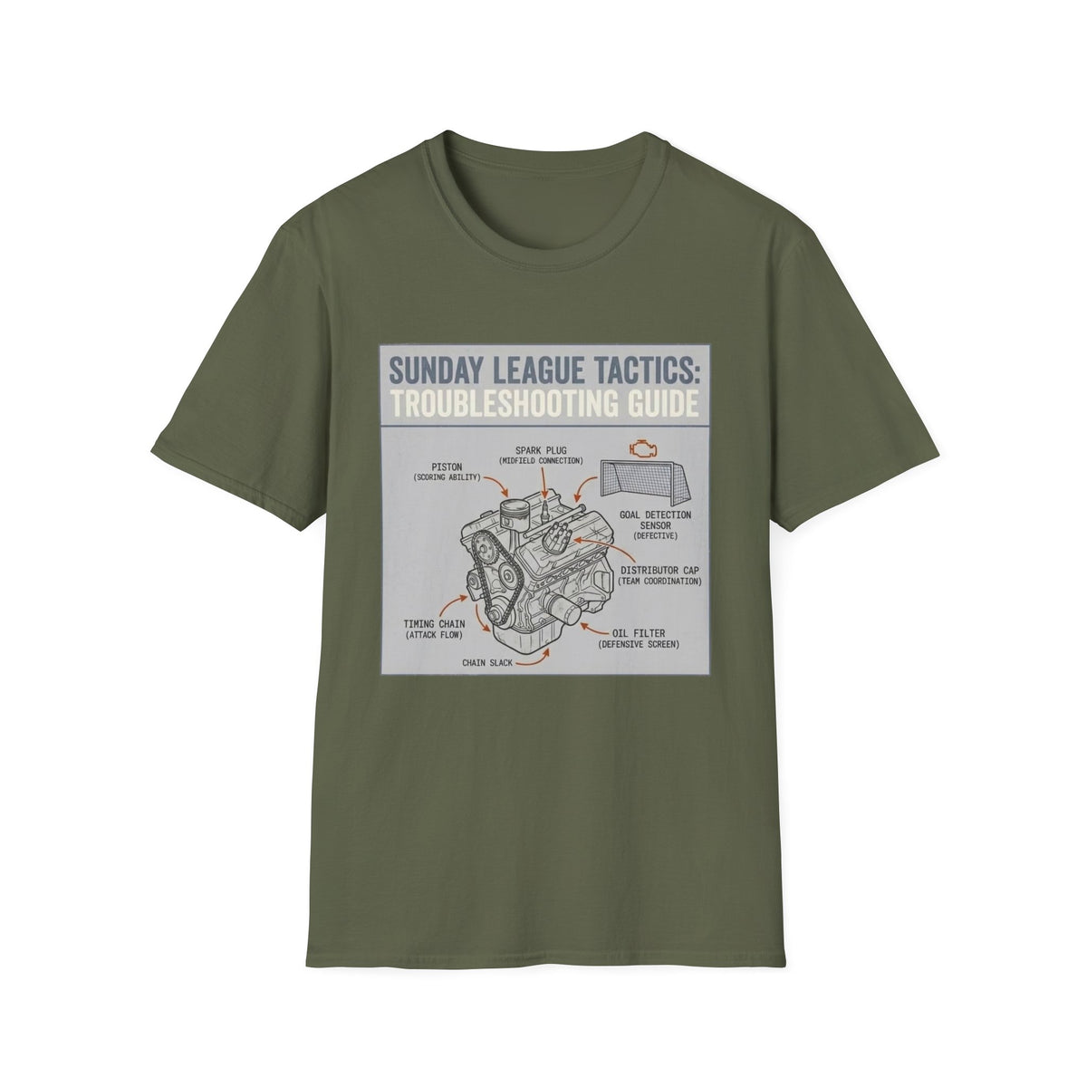 SUNDAY LEAGUE TACTICS_   TROUBLESHOOTING GUIDE T-Shirt