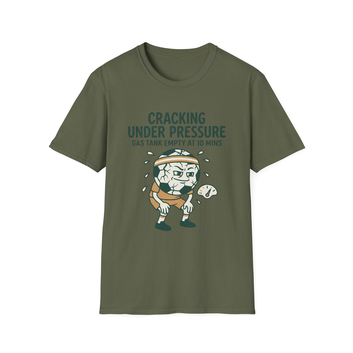 CRACKING UNDER PRESSURE Gas Tank Empty At 10 Mins v2 T-Shirt