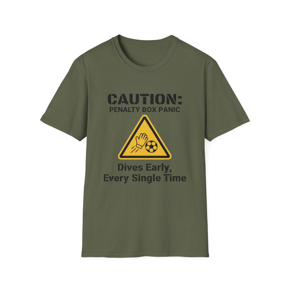 CAUTION_ PENALTY BOX PANIC   Dives Early, Every Single Time T-Shirt