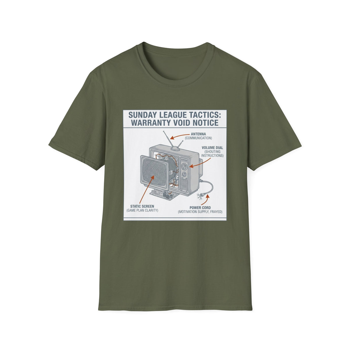 SUNDAY LEAGUE TACTICS_  WARRANTY VOID NOTICE T-Shirt